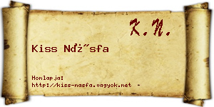 Kiss Násfa névjegykártya