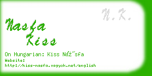 nasfa kiss business card